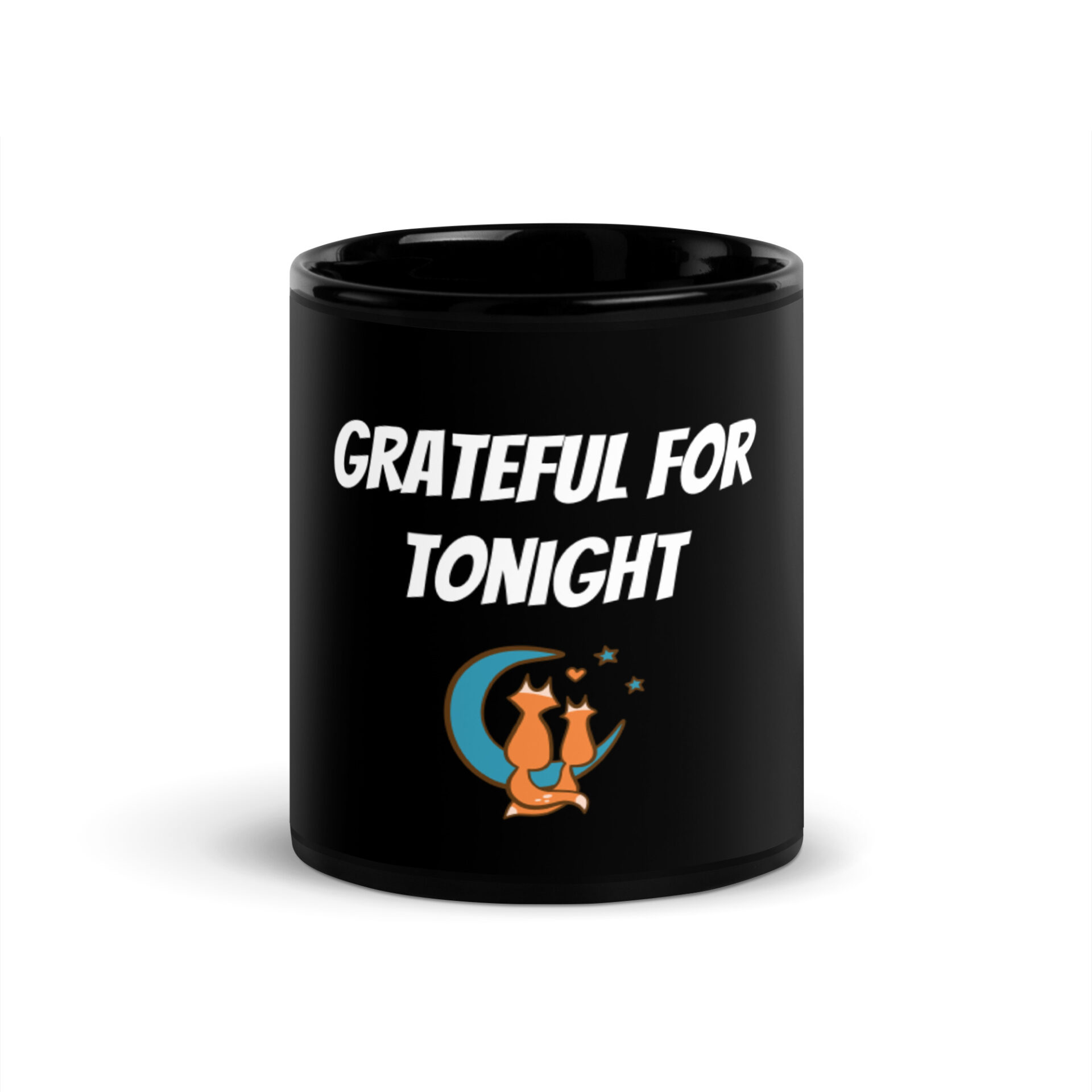Grateful For Tonight Black Glossy Mug