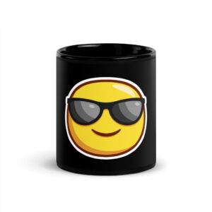 Sunglasses Emoji Black Glossy Mug