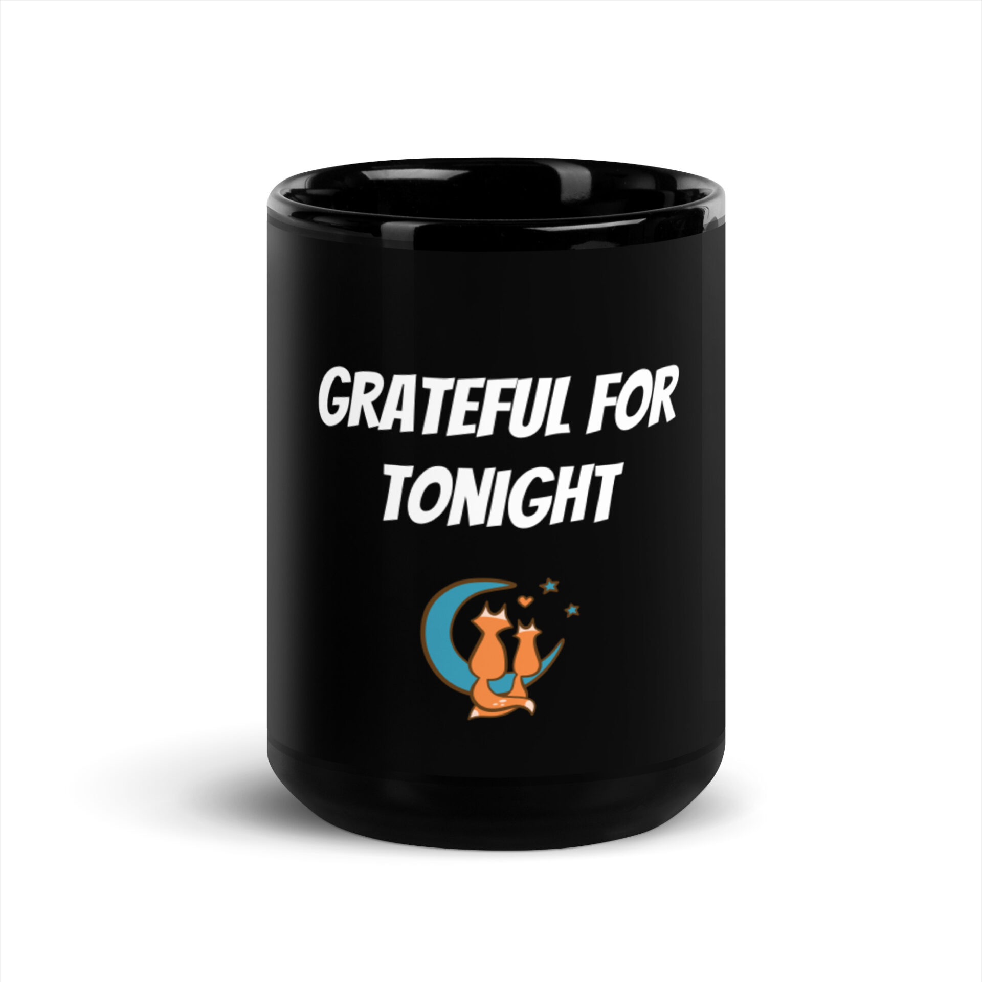 Grateful For Tonight Black Glossy Mug