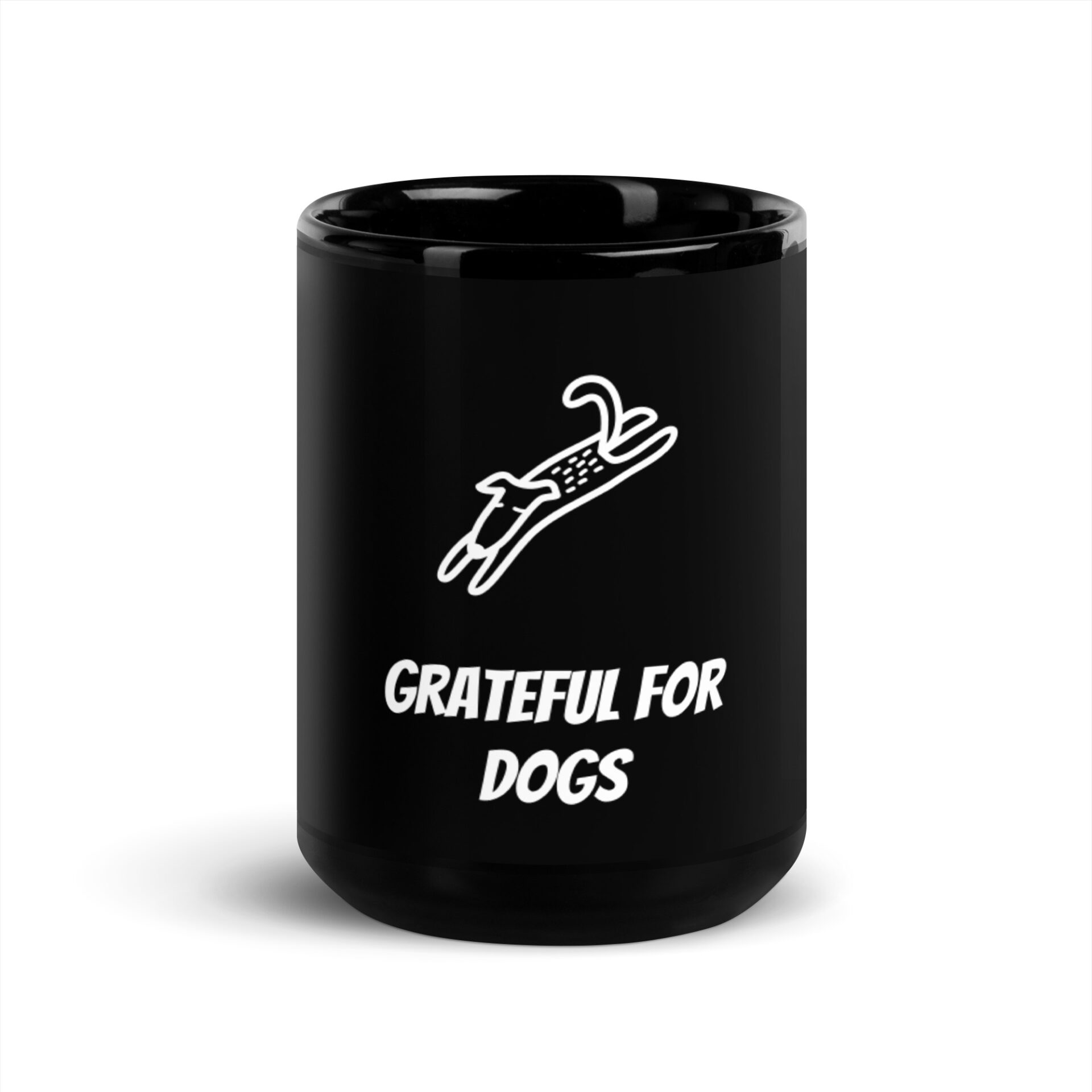 Grateful For Dogs Black Glossy Mug